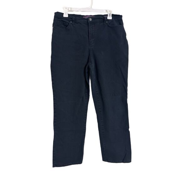 Gloria Vanderbilt Amanda Black Jeans Size 12 Short Denim - Picture 1 of 8